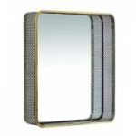 Coastal Wall Mirror Square In Antique Gold Brass