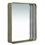 Coastal Large Wall Mirror Square In Antique Gold Brass