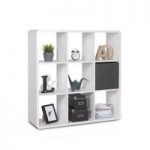 Emerson Shelving Unit In White High Gloss With 9 Compartment