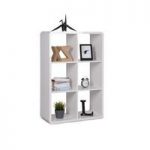 Emerson Shelving Unit In White High Gloss With 6 Compartment