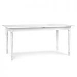 Country Extendable Dining Table Rectangular In White