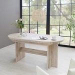 Roman Extendable Wooden Dining Table Oval In Sorrento Oak