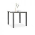 Fortis Dining Table Square In Dark Grey High Gloss