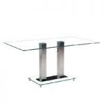 Holly Dining Table Rectangular In Clear Glass With Chrome Legs