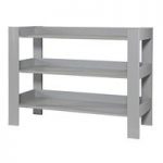 Pelham Side Table In Pine Concrete Grey With 2 Shelf