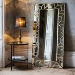 Dresden Leaner Floor Mirror Rectangular In Painted Gold