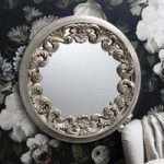 Anna Wall Mirror Round In Silver With Ornate Frame