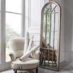 Allenby Floor Mirror In Weathered With Panelled Window Style