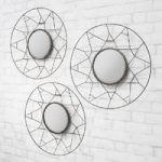 Rothbury Decorative Trio Wall Mirror Round In Black Frame