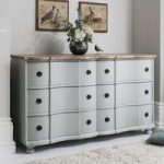 Alpine Wooden Sideboard In Blue And Grey With 6 Drawers