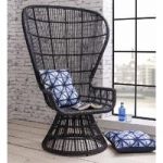 Copenhagen Lounge Chair In Woven Black Faux Weave