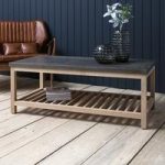 Kingsley Wooden Coffee Table Rectangular In Concrete And Oak