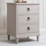 Emery Bedside Cabinet In Soft Grey With 3 Drawers