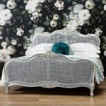 Romania Mahogany King Size Bed In Silver Leaf