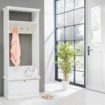 Country Hallway Stand In White With 1 Drawer And 4 Hooks