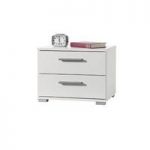 Byron Bedside Cabinet In White With 2 Drawers