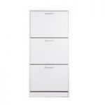 Montrose Shoe Cabinet In White With 3 Doors