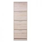 Alcott Contemporary Shoe Cabinet In Sonoma Oak With 4 Doors