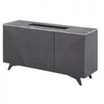 Copenhagen Marble Top Sideboard With Wood Effect High Gloss