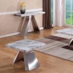 Orion Marble Lamp Table With Brushed Stainless Base