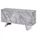 Orion Wooden Sideboard In Marble Top And Brushed Stainless Base