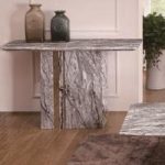 Moritz Marble Console Table With Stainless Steel Trim
