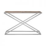 Oliver Wooden Console Table With Stainless Steel Base