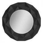 Wilkinson Wall Mirror Round In Black Hi Gloss With 3D Effect
