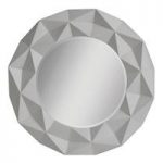 Wilkinson Wall Mirror Round In Grey Hi Gloss With 3D Effect