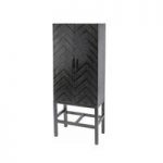 Kelso Metal Storage Cabinet In Dark Brown With 2 Doors