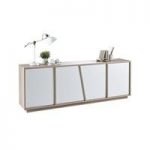 Nova Sideboard In Brushed Oak And White Pearl With 4 Doors