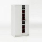 Devon Shoe Storage Cabinet In Pearl White With 2 Doors