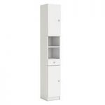 Bettina Tall Bathroom Cabinet In White With 2 Doors