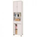 Flash Bathroom Cupboard In White With 4 Doors And 1 Drawer