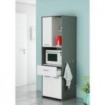 Hemnes Microwave Storage Cabinet In White And Graphite Grey