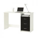 Eddings Wooden Computer Desk In Pearl White And Black