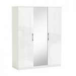 Sophia Mirrored Wardrobe In White Gloss Fronts With 3 Doors