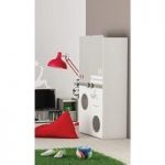 Soccer Childrens Wardrobe In Pearl White And Grey With 2 Doors
