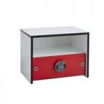 Grand Prix Childrens Bedside Cabinet In White And Red