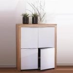 Comida Storage Cabinet In Brushed Oak And White Gloss Fronts