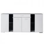 Warso Sideboard In White With High Gloss Fronts And 4 Doors