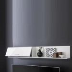 Warso Wall Mount Display Shelf In White With Gloss Fronts