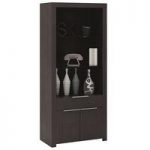 Malvern Display Cabinet In Ebony With 2 Doors And Drawer