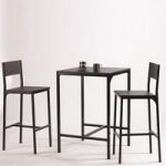 Radius Modern Bistro Table Set In Black With 2 Chairs