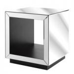 Coisa Trendy Side Table Square In Clear Mirror With Black Base