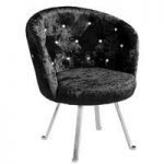 Tarent Leisure Chair In Black Crushed Velvet With Chrome Legs