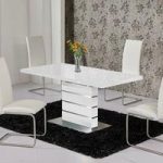 Parini Extendable Dining Table Rectangular In White Gloss