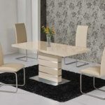 Parini Extendable Dining Table Rectangular In Cream Gloss