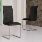 Ronn Dining Chair In Black Faux Leather In A Pair