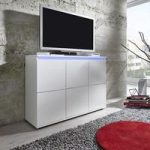 Alexis TV Sideboard In White With Gloss Fronts And LED